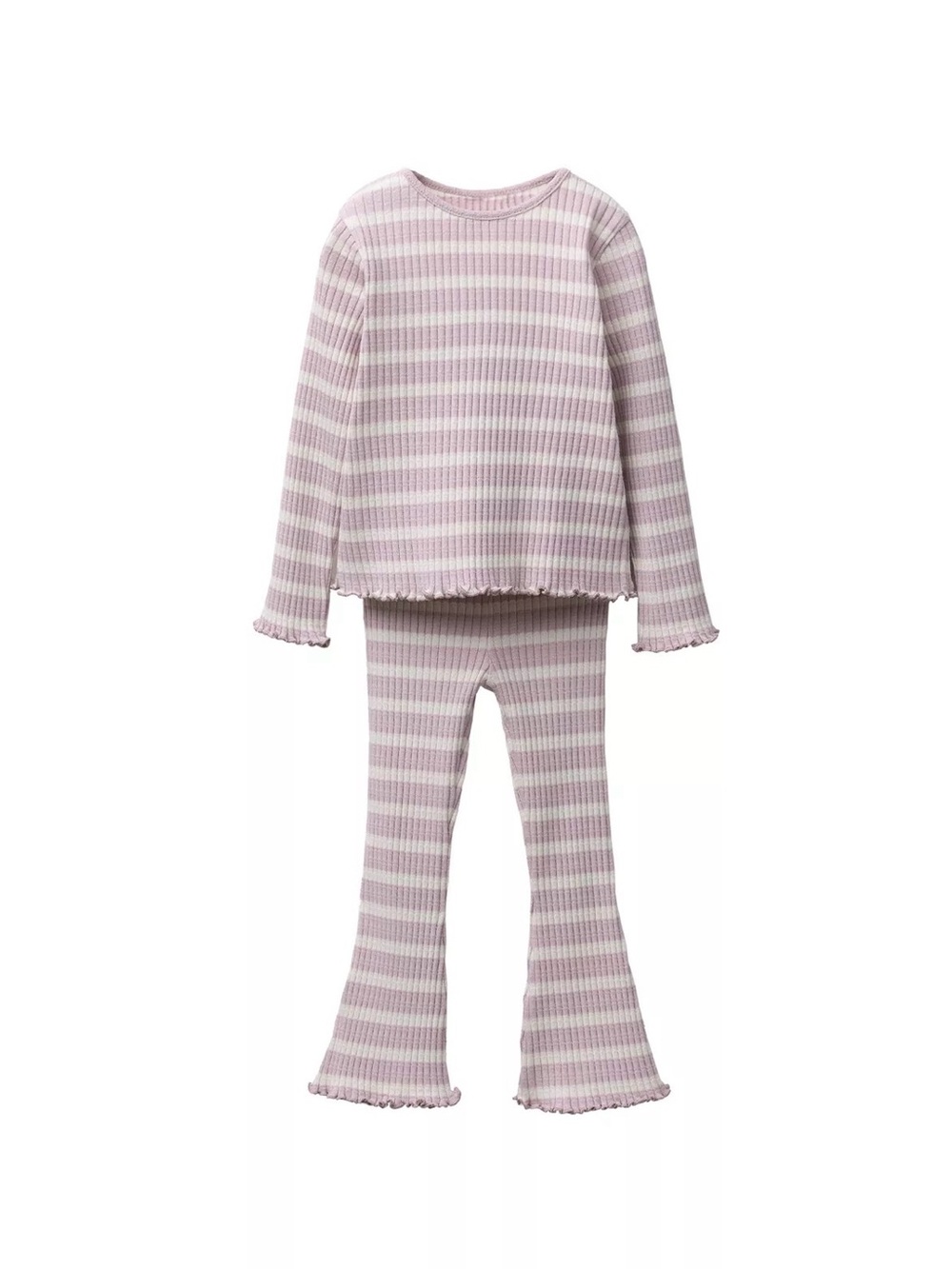 ZARA Pink and White Striped Ribbed Set